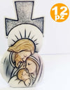 Set-12-Bomboniere-Croce-Nativita'-Giuseppe-Madonna-Bianco-Ceramica-Soprammobile