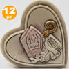 Set-12-Bomboniere-Cuore-Cresima-Sacramento-Mitria-Bianco-Ceramica-Soprammobile