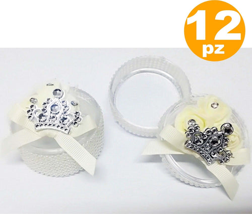 SET 12 BOMBONIERE SCATOLA CORONA ROSA BIANCA PERLE 6x3CM PORTACONFETTI MATRIMONI Casa e cucina/Hobby creativi/Materiali per hobby creativi/Forniture per feste/Bomboniere Trade Shop italia - Napoli, Commerciovirtuoso.it