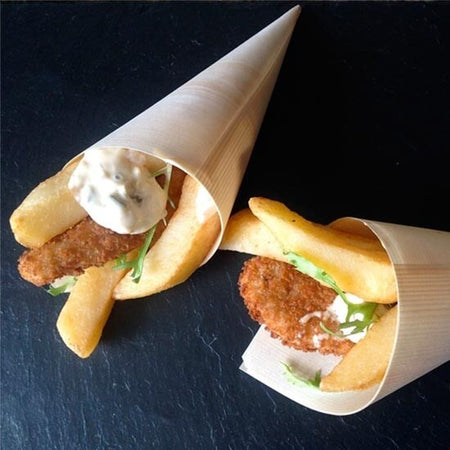 SET 12 CONI FINGER FOOD IN FIBRA DI PIOPPO CATERING APERITIVO 22,5 X 15,5 CM Casa e cucina/Stoviglie/Stoviglie monouso/Piatti Trade Shop italia - Napoli, Commerciovirtuoso.it