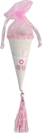 Set 12 Coni Porta Confetti Bomboniera Per Nascita Battesimo Bimba Femmina Rosa Casa e cucina/Hobby creativi/Materiali per hobby creativi/Forniture per feste/Bomboniere Trade Shop italia - Napoli, Commerciovirtuoso.it