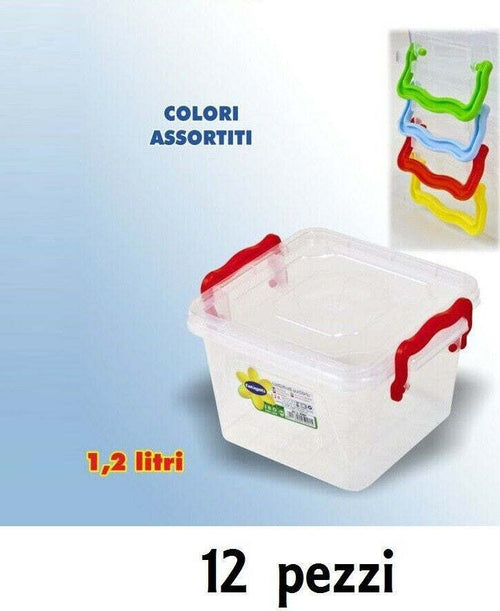 Set 12 Contenitori Plastica 1200ml Cibo Alimenti Frigorifero Quadrati Manici Casa, arredamento e bricolage > Cucina > Barattoli e Contenitori Trade Shop italia - Napoli, Commerciovirtuoso.it