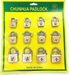 Set-12-Lucchetti-Ad-Arco-15-Mm-20-Mm-25-Mm-Con-2-Chiavi-Per-Armadietto-Valigia
