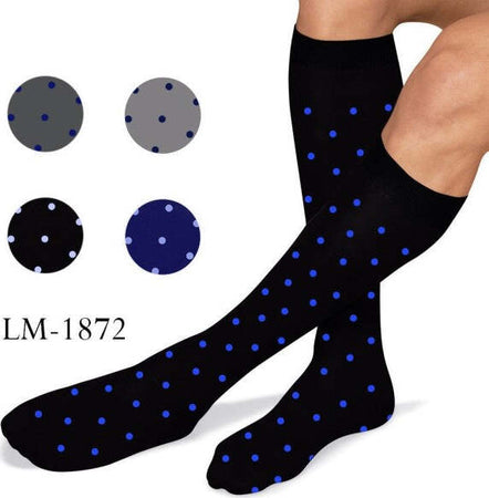 Set-12-Paia-Calze-Calzini-Lunghi-Uomo-Cotone-Assortiti-Nero-Blu-Antracite-Pois