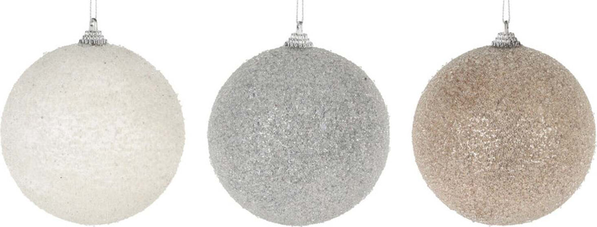 Set 12 Palline per albero di natale in vetro Bianco e Argento con Perline Tinta Unita Ø 10 cm Casa e cucina/Decorazioni per interni/Addobbi e decorazioni per ricorrenze/Decorazioni natalizie/Addobbi e decorazioni/Palle e palline MagiediNatale.it - Altamura, Commerciovirtuoso.it