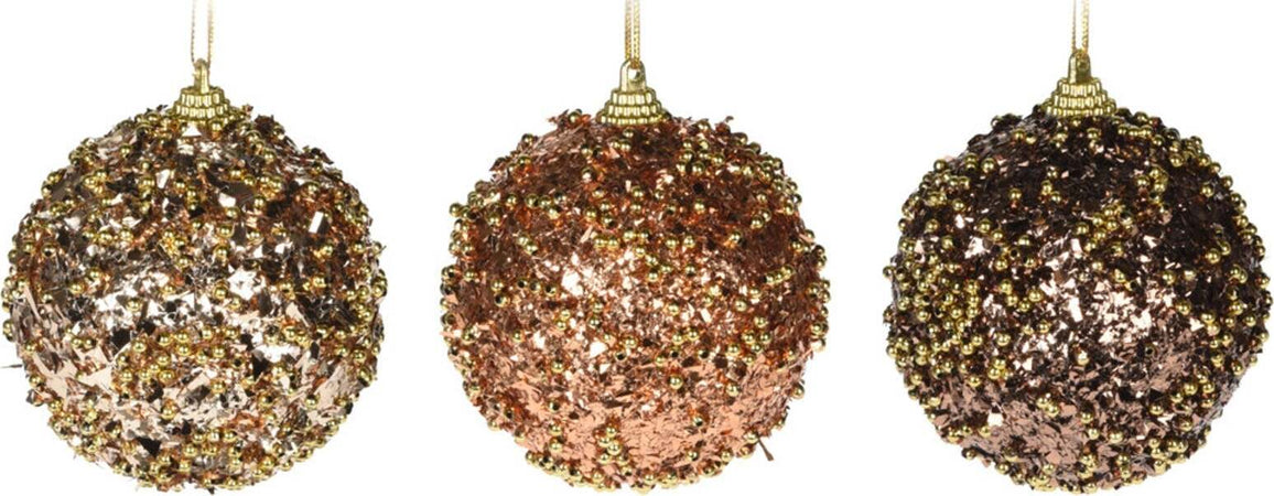 Set 12 Palline per albero di natale in vetro Oro con Perline Tinta Unita Ø 8 cm Casa e cucina/Decorazioni per interni/Addobbi e decorazioni per ricorrenze/Decorazioni natalizie/Addobbi e decorazioni/Palle e palline MagiediNatale.it - Altamura, Commerciovirtuoso.it