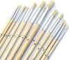 Set-12-Pennelli-Pennello-Punta-Tonda-Manico-Legno-Lungo-Pittura-Arte-Decoupage