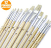 SET 12 PENNELLI PIATTI MANICO LEGNO LUNGO SPESSORE 1-12MM HOBBY PITTURA  Trade Shop italia - Napoli, Commerciovirtuoso.it