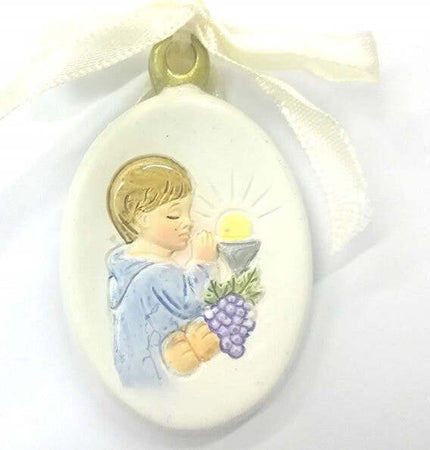 Set-12-Pezzi-Bomboniera-Bomboniere-5x3.5cm-Comunione-Bambino-Fiocco-Appendino