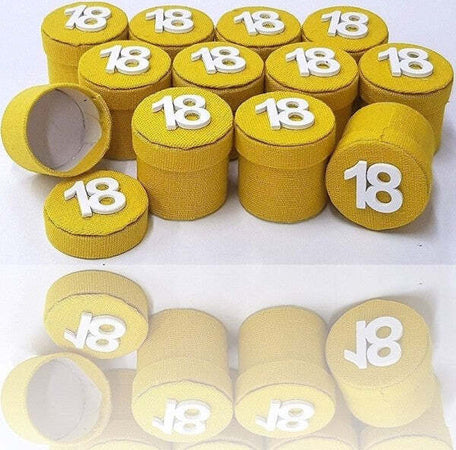 Set-12-Pezzi-Bomboniera-Bomboniere-Scatolina-Giallo-18-Anni-Portaconfetti