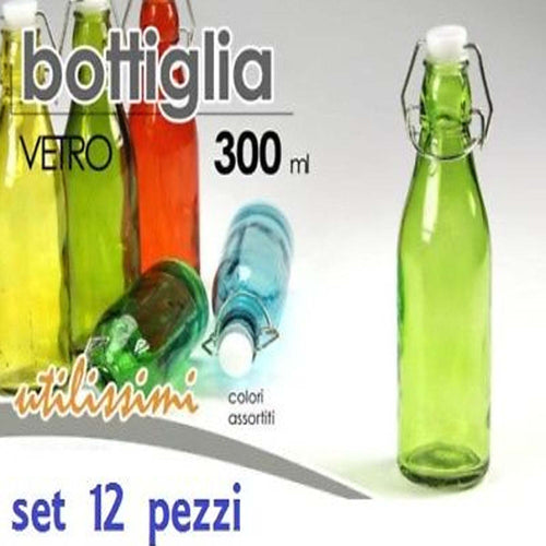 SET 12 PEZZI BOTTIGLIE BOTTIGLINE VETRO COLORATO CON TAPPO 300ML Casa e cucina/Stoviglie/Bicchieri e cristalli/Brocche carraffe e decanter/Brocche e caraffe Trade Shop italia - Napoli, Commerciovirtuoso.it