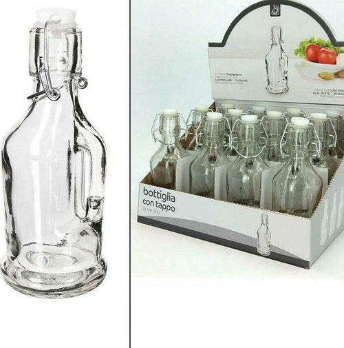 Set 12 Pezzi Bottiglie Bottigline Vetro Trasparente Con Tappo E Manico 175ml Casa, arredamento e bricolage > Cucina > Bottiglie e Brocche Trade Shop italia - Napoli, Commerciovirtuoso.it