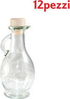 Set-12-Pezzi-Bottiglie-Bottigline-Vetro-Trasparente-Egizia-Con-Tappo-250cc