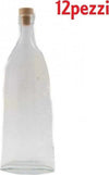 Set-12-Pezzi-Bottiglie-Bottigline-Vetro-Trasparente-Luxuri-Con-Tappo-500cc