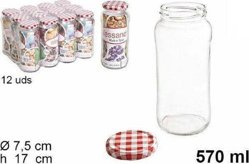 Set 12 Pezzi Contenitore Barattolo In Vetro Con Coperchio Multiuso 570 Ml 105598 Casa, arredamento e bricolage > Cucina > Barattoli e Contenitori Trade Shop italia - Napoli, Commerciovirtuoso.it