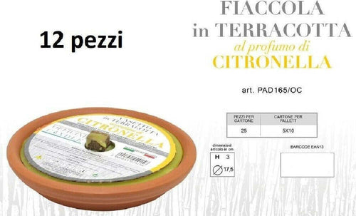 Set 12 Pezzi Fiaccola In Terracotta Al Profumo Di Citronella Anti Zanzare 17.5cm Casa e cucina/Decorazioni per interni/Candele e portacandele/Candele/Candele in vasetto Trade Shop italia - Napoli, Commerciovirtuoso.it
