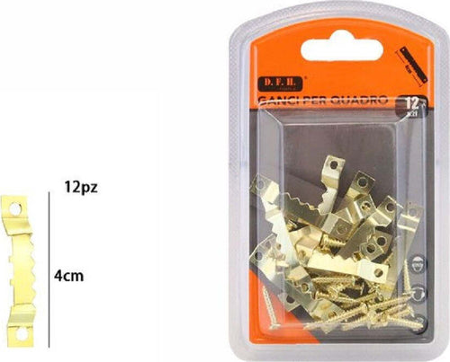 Set 12 Pezzi Ganci Dorati Per Quadri Quadro Cornici Appendere Parete 4 Cm 07516 Casa e cucina/Hobby creativi/Cornici/Ganci appendi quadri Trade Shop italia - Napoli, Commerciovirtuoso.it