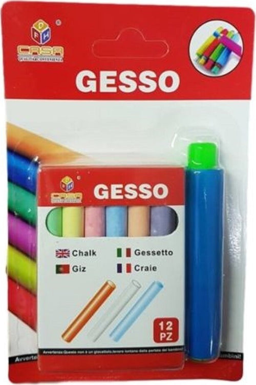 Set 12 Pezzi Gessetti Gessi Colorati Con Portagesso Scuola Lavagna Bambini Giocattoli e infanzia > Scuola > Cancelleria Trade Shop italia - Napoli, Commerciovirtuoso.it