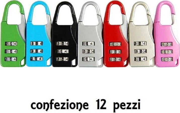 Set 12 Pezzi Lucchetto A Combinazione Resettabile 3 Cifre Valigia Bagaglio Casa, arredamento e bricolage > Sicurezza e Antifurti > Lucchetti e Serrature Trade Shop italia - Napoli, Commerciovirtuoso.it