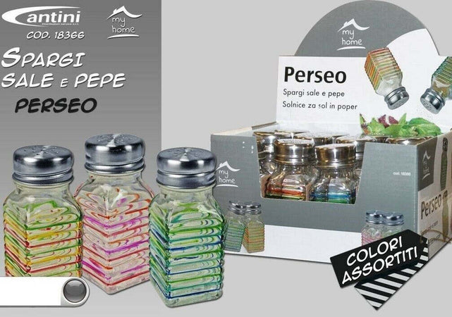 Set 12 Pezzi Spargi Sale Perseo Contenitore Sale Pepe Spezie Vetro Colorato Casa, arredamento e bricolage > Cucina > Barattoli e Contenitori Trade Shop italia - Napoli, Commerciovirtuoso.it