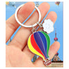 Set 12 Portachiavi Ciondolo A Mongolfiera In Metallo Compleanno Bomboniere Multicolore