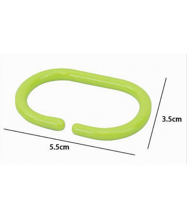 Set 12 Pz Anelli Gancio Per Tenda Da Doccia Box Bagno Colorati In Plastica 52763