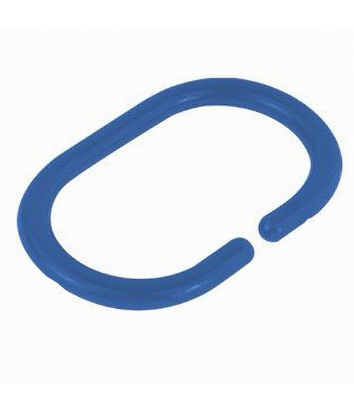 Set 12 Pz Anelli Gancio Per Tenda Da Doccia Box Bagno In Plastica Pp Blu 87240