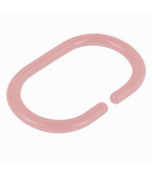 Set 12 Pz Anelli Gancio Per Tenda Da Doccia Box Bagno In Plastica Pp Rosa 87243