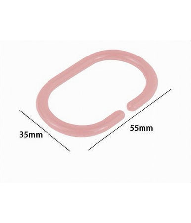 Set 12 Pz Anelli Gancio Per Tenda Da Doccia Box Bagno In Plastica Pp Rosa 87243