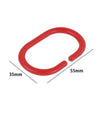 Set 12 Pz Anelli Gancio Per Tenda Da Doccia Box Bagno In Plastica Pp Rosso 87241