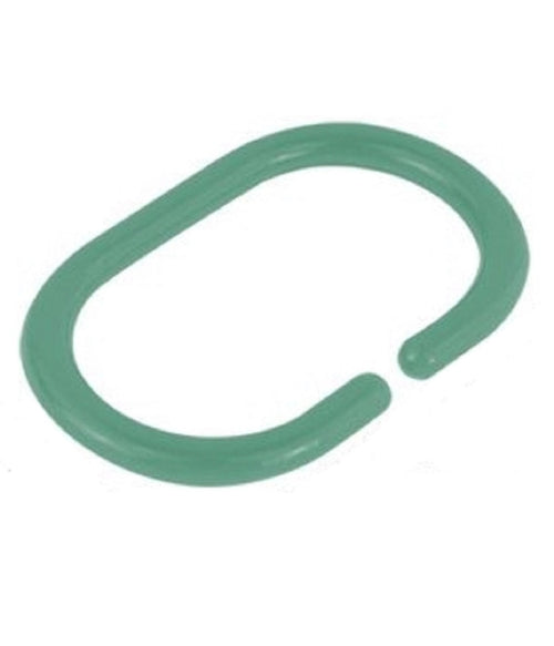 Set 12 Pz Anelli Gancio Per Tenda Da Doccia Box Bagno In Plastica Pp Verde 87242