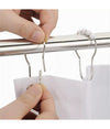 Set 12 Pz Anelli Gancio Tenda Doccia Metallo Con Perline Bagno Box Doccia 59778