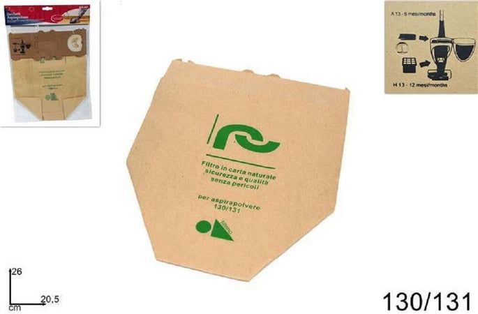 Set 12 Pz Buste Sacchetto Filtro In Carta Naturale Aspirapolvere Modelli 130/131 Casa, arredamento e bricolage > Elettrodomestici > Aspirapolvere Trade Shop italia - Napoli, Commerciovirtuoso.it