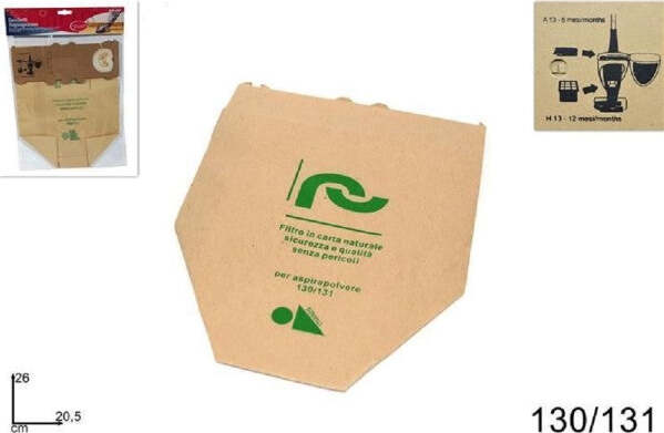Set-12-Pz-Buste-Sacchetto-Filtro-In-Carta-Naturale-Aspirapolvere-Modelli-130/131