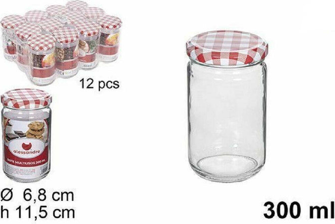 Set 12 Pz Contenitore Barattolo In Vetro Con Coperchio Barattolini 300ml 114653 Casa e cucina/Organizzazione interni/Contenitori e barattoli da cucina/Conservazione cibi/Barattoli e contenitori Trade Shop italia - Napoli, Commerciovirtuoso.it