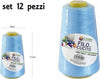 Set 12 Pz Filati A Cono Filo Poliestere Cucito 3000y 40s/2 Azzurro Cotone Casa, arredamento e bricolage > Hobby e collezionismo > Accessori Cucito Trade Shop italia - Napoli, Commerciovirtuoso.it