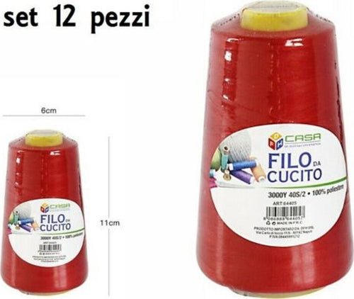 Set 12 Pz Filati A Cono Filo Poliestere Cucito 3000y 40s/2 Rosso Gomitolo Cotone Casa, arredamento e bricolage > Hobby e collezionismo > Accessori Cucito Trade Shop italia - Napoli, Commerciovirtuoso.it