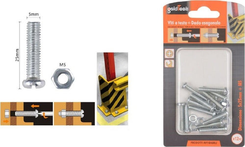 Set 12 Pz Viti Vite Testa A Croce Tonda 5x25mm Con Dadi Dado Esagonale M5 90969 Fai da te/Ferramenta/Chiodi viti ed elementi di fissaggio/Viti/Viti a spalla Trade Shop italia - Napoli, Commerciovirtuoso.it