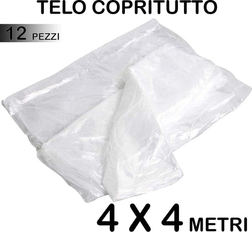SET 12 TELO COPRITUTTO MULTIUSO PROTEGGE PAVIMENTI MOBILI AUTO SEDIE 4X4M  Trade Shop italia - Napoli, Commerciovirtuoso.it