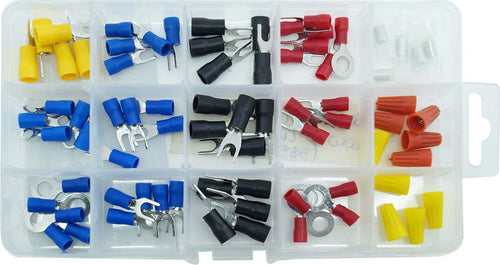 SET 125 CAPICORDA CONNETTORI INNESTO TERMINALI ELETTRICI PREISOLATI 125 PEZZI PZ Fai da te/Materiale elettrico/Capicorda Trade Shop italia - Napoli, Commerciovirtuoso.it