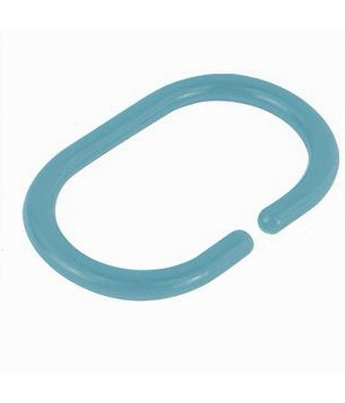 Set 12pz Anelli Ganci Per Tenda Da Doccia Box Bagno In Plastica Pp Azzurro 87245