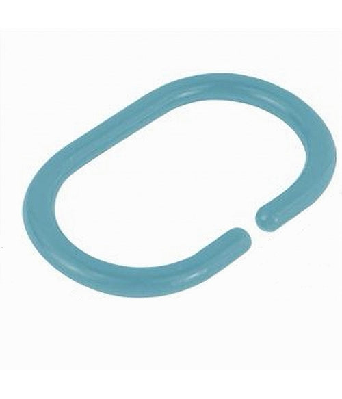 Set 12pz Anelli Ganci Per Tenda Da Doccia Box Bagno In Plastica Pp Azzurro 87245