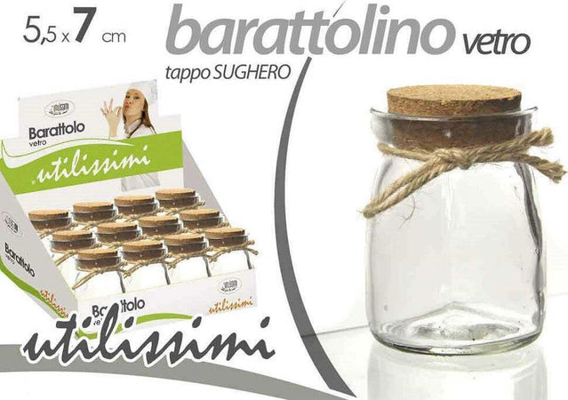 Set 12pz Barattolo Barattolino In Vetro Trasparente Tappo Sughero 5.5x7cm 715754 Casa e cucina/Organizzazione interni/Contenitori e barattoli da cucina/Vasetti e barattoli per conserve/Set di barattoli e coperchi Trade Shop italia - Napoli, Commerciovirtuoso.it