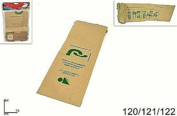 Set-12pz-Buste-Sacchetto-Filtro-Carta-Naturale-Aspirapolvere-Modelli-120/121/122