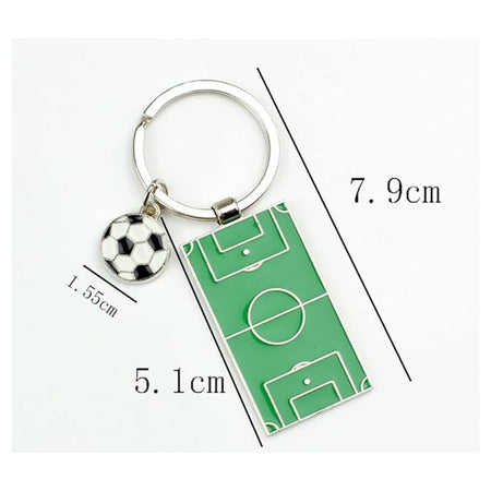 Set 12pz Portachiavi Con Campo Pallone Da Calcio Calciatore Bundesliga Regalo Bomboniere