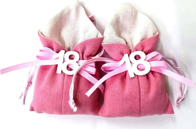 Set 12pz Sacchetto Rosa Numero 18 Anni Juta 10x13cm Bomboniera Portaconfetti Casa e cucina/Hobby creativi/Materiali per hobby creativi/Forniture per feste/Bomboniere Trade Shop italia - Napoli, Commerciovirtuoso.it