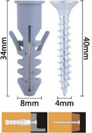 Set 12pz Viti Vite Croce 4x40 Mm + Tasselli Con Alette Tassello M8 Fischer 57563 Fai da te/Ferramenta/Chiodi viti ed elementi di fissaggio/Viti/Viti a spalla Trade Shop italia - Napoli, Commerciovirtuoso.it