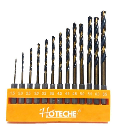 Set 13 Punte Esagonale Trapano Avvitatore Inserti Titanio Attacco 1/4" 1,5-6,5mm