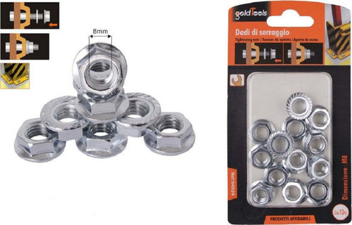 Set 13 Pz Dado Esagonale Flangiato Dadi Di Serraggio M8 Bulloni Vite 8mm 94924 Fai da te/Ferramenta/Chiodi viti ed elementi di fissaggio/Kit di bulloni e dadi Trade Shop italia - Napoli, Commerciovirtuoso.it
