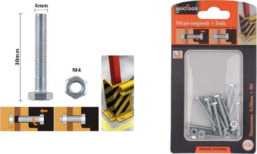 Set 13pz Vite Viti Per Esterno A Testa Esagonali 4 X 30mm Con Dadi Dado M4 90906 Fai da te/Ferramenta/Chiodi viti ed elementi di fissaggio/Kit di bulloni e dadi Trade Shop italia - Napoli, Commerciovirtuoso.it